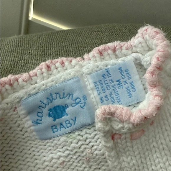 Hartstrings Baby White and Pink Knit Set - Picture 4 of 9